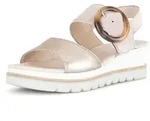 Keilsandalette GABOR "Gabor Sandalen Veloursleder", Damen, Gr. 40, rosa (gold, rosa),