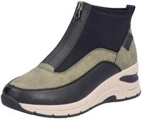 Sneaker RIEKER, Damen, Gr. 43, bunt (schwarz, khaki), Lederimitat, Textil, Schuhe