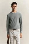 Gant Strickpullover "MICRO TEXTURED COTTON C-NECK" Regular fit mit Rundhalsausschnitt