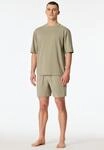 Shorty SCHIESSER "Modern Nightwear", Herren, Gr. 48, 713, gr&uuml;n, Single Jersey,