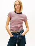 Tommy Jeans Kurzarmshirt "TJW ESSENTIAL RIB SHORT SLEEVE EXT" Baumwollmischung...