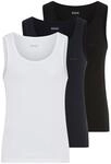 BOSS Tanktop "3P RibClassic BOSS ONE" Ton in Ton Stickerei auf der Brust