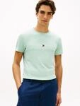 T-Shirt TOMMY HILFIGER "TOMMY LOGO", Herren, Gr. S, crushed mint, Jersey,
