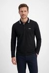 BOSS GREEN Langarm-Poloshirt "Plisy" mit Streifen am Kragen