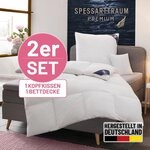 SPESSARTTRAUM G&auml;nsedaunenbettdecke + Kopfkissen "Premium******" Sparset: 4