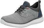 Slip-On Sneaker RIEKER, Herren, Gr. 40, grau (grau, jeansblau), Lederimitat, Textil,