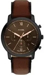 Chronograph FOSSIL "Neutra", braun, schwarz, Armbanduhren, Herren, Chronograph,