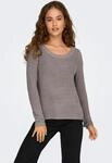 Strickpullover ONLY "ONLGEENA XO L/S PULLOVER KNT NOOS", Damen, Gr. M, grau