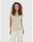 Vero Moda V-Shirt "VMFILLI SS V-NECK TEE GA NOOS" Materialmix, relaxed fit