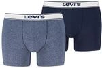 Levis Boxer "LEVIS MEN VNTG HTR BOXER BRIEF 2P" 2er Pack, ohne Eingriff, uni,