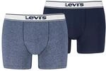 Boxer LEVI'S "LEVIS MEN VNTG HTR BOXER BRIEF 2P", Herren, Gr. L, navy, Obermaterial: