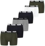 PUMA Boxershorts "PUMA MEN EVERYDAY BOXER" 6er Pack, Elastischer Logobund,
