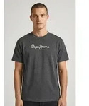 Rundhalsshirt PEPE JEANS "EGGO", Herren, Gr. XXL, schwarz marl grau, Jersey,