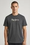 Rundhalsshirt PEPE JEANS "EGGO", Herren, Gr. XXL, schwarz marl grau, Jersey,
