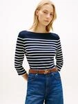 Tommy Hilfiger 3/4-Arm-Shirt "NEW CODY SLIM BOAT-NECK" mit Logostickerei