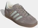 Sneaker ADIDAS ORIGINALS "GAZELLE INDOOR", Damen, Gr. 39, silber pebble, linen gr&uuml;n,