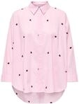 Hemdbluse ONLY "ONLNEW LINA GRACE LS EMB SHIRT NOOS WVN", Damen, Gr. M, rosa (roseate
