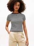 Kurzarmshirt TOMMY JEANS "TJW ESSENTIAL RIB SHORT SLEEVE EXT", Damen, Gr. XS...