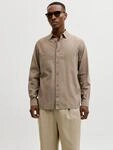 Jack & Jones Langarmhemd "JJESUMMER LINEN BLEND SHIRT L/S SN" Baumwollmischung,