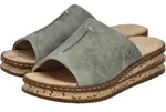 Pantolette RIEKER, Damen, Gr. 37, schilf, Nubuklederimitat, unifarben, Schuhe