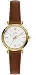 Quarzuhr FOSSIL "Carlie", braun (braun, goldfarben, wei&szlig;), Armbanduhren, Damen,