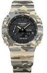 Chronograph CASIO G-SHOCK, gr&uuml;n (beige, grau, schwarz), Armbanduhren, Herren,