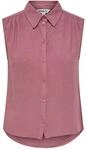 Blusentop ONLY "ONLSIESTA S/L LINEN BL SHIRT PNT NOOS", Damen, Gr. S, rose braun,