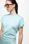Vila Kurzarmshirt "VIELLETTE S/S SATIN TOP - NOOS" Kunstfaser, regular fit