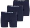 Langer Boxer JOCKEY "Cotton Stretch", Herren, Gr. XL, blau, Single Jersey,