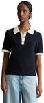 Poloshirt MARC O'POLO DENIM "aus reiner Bio-Baumwolle", Damen, Gr. XXS, dunkelblau,