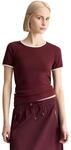 T-Shirt MARC O'POLO DENIM "aus reiner Bio-Baumwolle", Damen, Gr. XXS, dunkelrot,