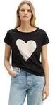 T-Shirt MARC O'POLO "aus leichtem Single Jersey", Damen, Gr. M, schwarz,