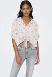 Kurzarmbluse ONLY "ONLPAULA LIFE S/S TIE SHIRT WVN NOOS", Damen, Gr. M, cloud dancer