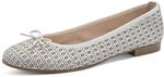 Ballerina TAMARIS, Damen, Gr. 37 (4,5), wei&szlig;, Glattleder, unifarben, Schuhe