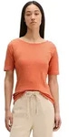 T-Shirt MARC O'POLO "mit U-Boot-Ausschnitt", Damen, Gr. XS, warm orange,
