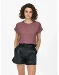 Kurzarmshirt ONLY "ONLSMILLA LIFE S/S TOP JRS NOOS", Damen, Gr. S, rose braun,