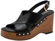 High-Heel-Sandalette TAMARIS "Tamaris Sandalen Leder", Damen, Gr. 36, schwarz, Leder,