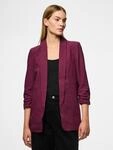 Blusenblazer PIECES "PCBOSELLA 3/4 BLAZER NOOS", Damen, Gr. S, lila (grape wine),