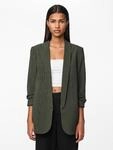Blusenblazer PIECES "PCBOSELLA 3/4 PRINTED BLAZER NOOS", Damen, Gr. XS, gr&uuml;n (duffel