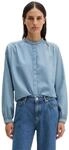 Langarmbluse MARC O'POLO "aus Leinen-Mix", Damen, Gr. 46, blau (light blau),