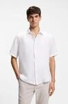 Kurzarmhemd BOSS ORANGE "Rash Premium Herrenmode", Herren, Gr. M, N-Gr, wei&szlig;