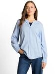 Langarmbluse TOM TAILOR, Damen, Gr. 36, kentucky blau, Web, Obermaterial: 55%