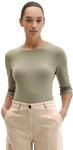Langarmshirt MARC O'POLO "aus Rippjersey", Damen, Gr. L, gr&uuml;n (fresh sage),