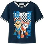 T-Shirt NAME IT "NMMMARGO PAW SS NREG POLY TOP CPLG", M&auml;dchen, Gr. 92, blau (navy