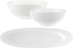 Villeroy & Boch Servierplatte "Servier-Set Anmut 3er Set wei&szlig;" Sp&uuml;lmaschinenfest,