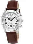 Funkuhr MASTER TIME "Sprechende Funkuhr", braun, Armbanduhren, Damen, Funkuhr,