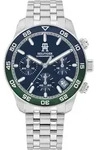 Chronograph TOMMY HILFIGER "TH85 CHRONOGRAPH", silber (silberfarben, dunkelblau),