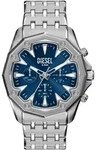 Chronograph DIESEL "STINGER", edelstahlfarben, blau, Armbanduhren, Herren,