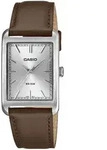Quarzuhr, braun, silberfarben, CASIO TIMELESS COLLECTION, Armbanduhren, Herren,