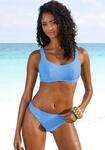Bustier-Bikini-Top S.OLIVER "Oana", Damen, Gr. 42, Cup C, blau, Microfaser,